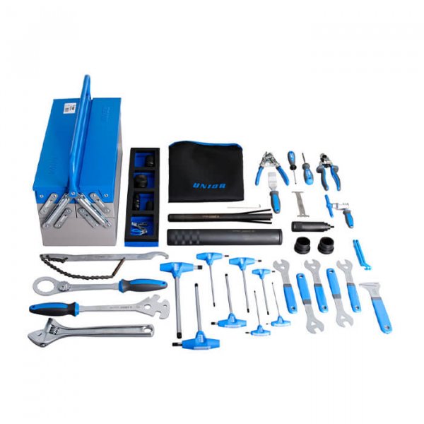 Set of bike tools in tool box The Bike Inn